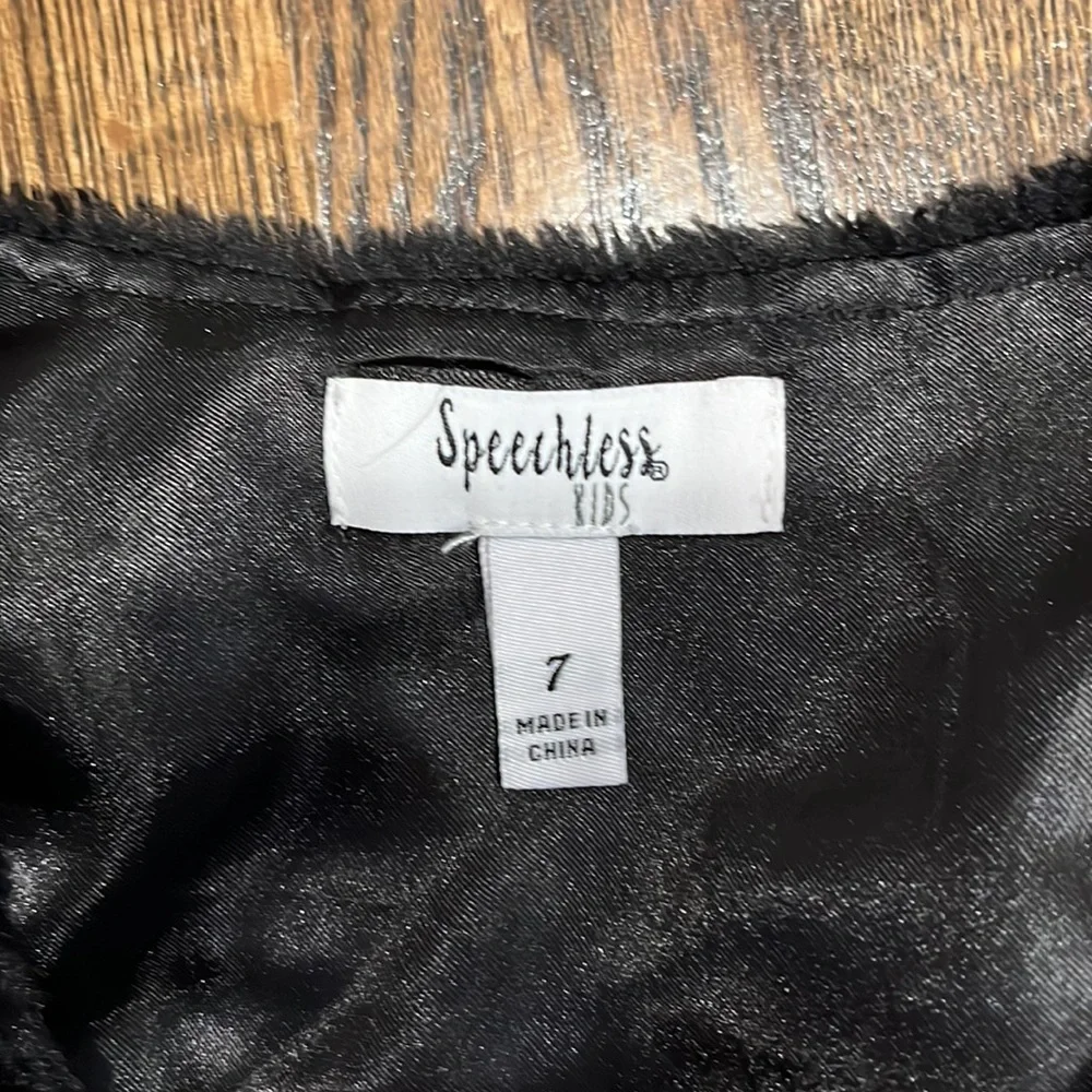 Speechless Kids Little Girls Black Fur Dress Cover